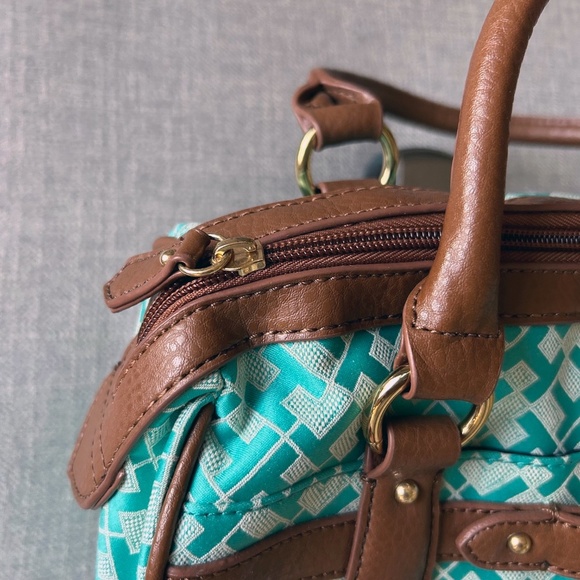 NEW Tommy Hilfiger Satchel purse, teal top handle handbag - Picture 5 of 11